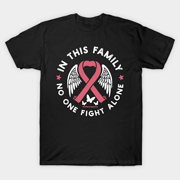 Multiple Myeloma Awareness Burgundy Ribbon Family T-Shirt by Vixel Art